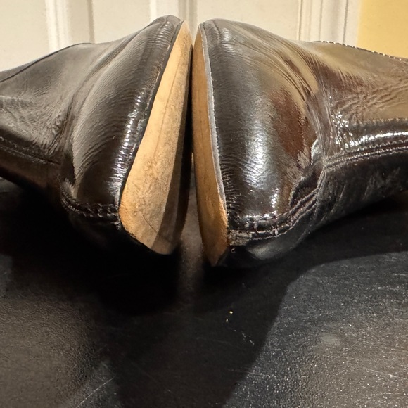 Sam Edelman Black Heeled patent leather ankle Boots size 10 - Picture 5 of 9
